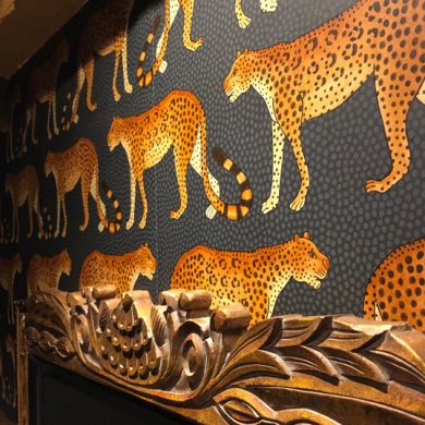 multi room interior design project cheeta wallpaper